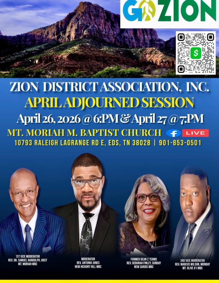 Zion District Association – April Adjourned Session