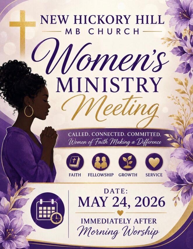 Women’s Ministry Meeting | May 24, 2026 | New Hickory Hill M.B. Church